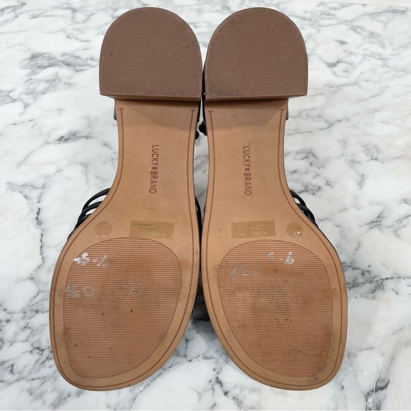 Lucky Brand Women's Sylvesha Beaded T-Strap Sandal Block Heels Black Size 9.5 - Picture 11 of 11